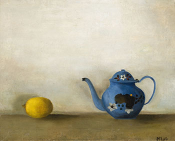 Still Life with Fruit and Blue Teapot by Christiane Sybille Pflug vendu pour $25,000