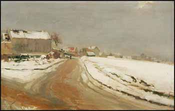 Winter Road, Quebec by Charles Edouard Huot vendu pour $1,404