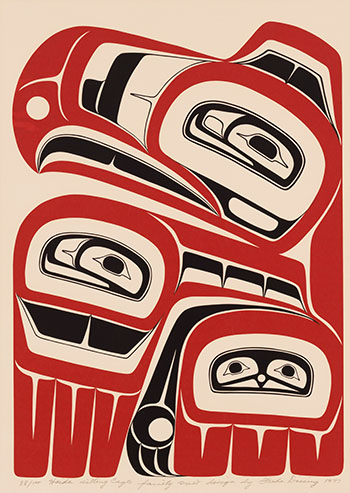 Haida Sitting Eagle Family Crest by Freda Diesing vendu pour $1,625