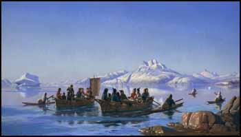 Inuit Joyfully Returning Home, Late Spring by Carl (Jens Erik C.) Rasmussen vendu pour $28,750