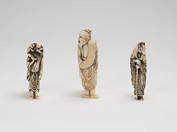 Three Japanese Ivory Carved Netsuke, 18th/19th Century by  Japanese Art sold for $5,313