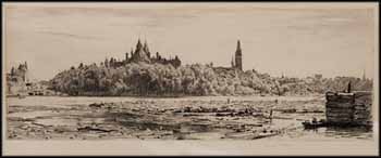 Parliament Buildings from the Ottawa River by Ernest George Fosbery sold for $438