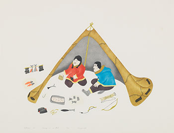 Living in a Tent by Elsie Anaginak Klengenberg sold for $219