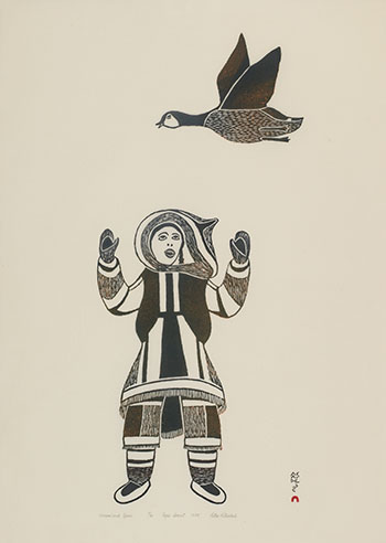 Woman and Goose by Peter Pitseolak vendu pour $250