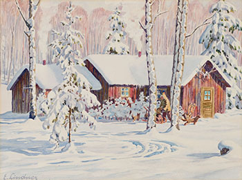 Snow Scene by Ernest Lindner vendu pour $2,125