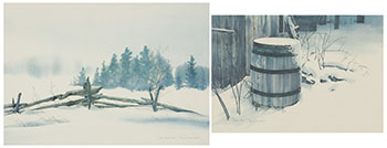 The Sentinel (#0242) and Snow Barrel (#0364) by Jack Reid vendu pour $188