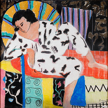 Femme et tapis d'Orient (03733/A85-043) by Daniele Rochon sold for $563