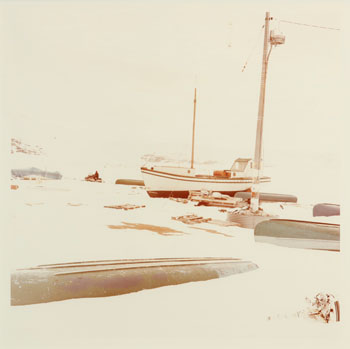 Large Boat, Man on Skidoo, Sugluk, Quebec (03407/38) by Joanne Jackson Johnson vendu pour $156