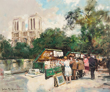 Les Bouquinistes, Notre-Dame by Jules-René Hervé