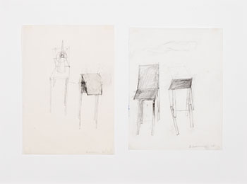 Diptych with chairs par Betty Roodish Goodwin