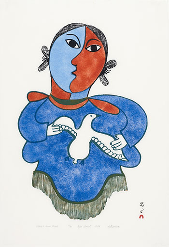 Woman and Snow Bird by Pitaloosie Saila