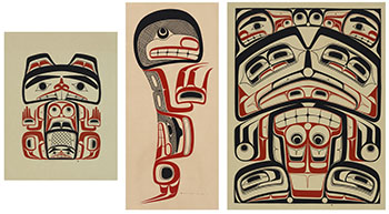 Three Serigraphs: Beaver, Human, Sea Bear Box Back par Robert Charles Davidson