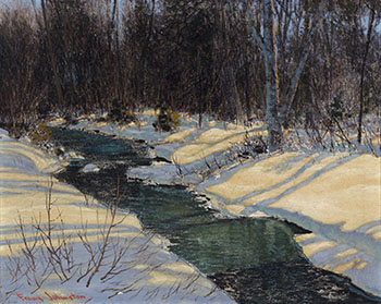 Woodland Stream by Frank Hans (Franz) Johnston