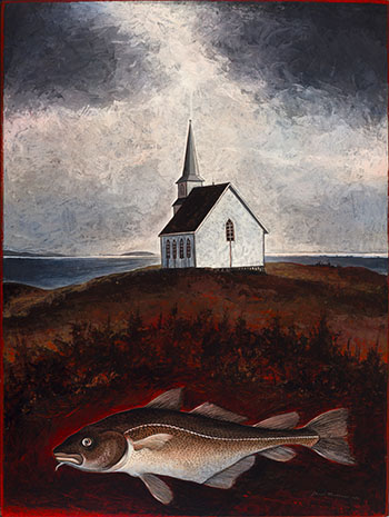 Church on Bragg's Island (Cod Fish Series) by David Lloyd Blackwood