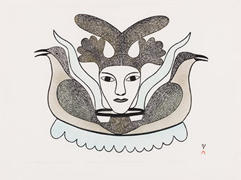 Summer Ptarmigan and Land Spirit by Kenojuak Ashevak