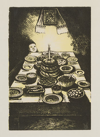 Ukrainian Christmas Feast by William Kurelek