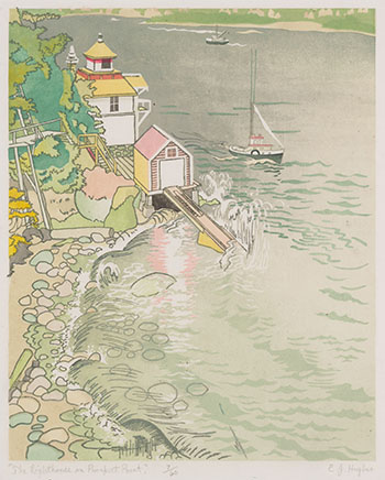 The Lighthouse on Prospect Point by Edward John (E.J.) Hughes