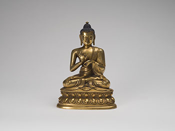 An Impressive Sino-Tibetan Gilt Bronze Seated Figure of Buddha Shakyamuni, 18th Century by  Chinese Art