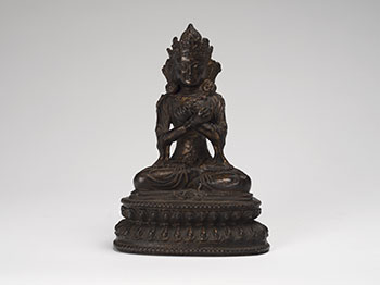 A Chinese Gilt Lacquered Bronze Seated Figure of Vajradhara, Ming Dynasty, 15th/16th Century by  Chinese Art