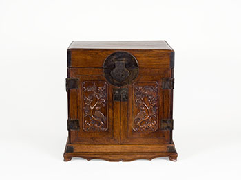A Chinese Huanghuali ‘Flora and Fauna’ Seal Chest, Guanpixiang, 18th/19th Century by  Chinese Art