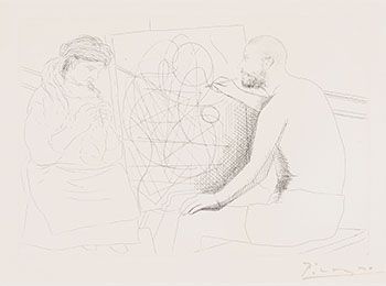 Painter and Model Knitting by Pablo Picasso