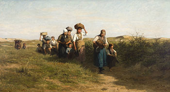 Home from the Fields, Holland by Philip Lodewijk Jacob Frederik Sadee
