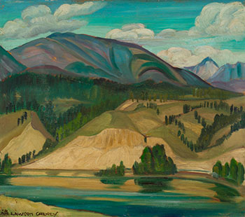 Windermere Lake, BC / Harbour Scene (verso) par Nan (Anna Getrude Lawson) Cheney