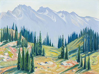 Clachnacudainn Range from Summit, Mt. Revelstoke by Doris Jean McCarthy