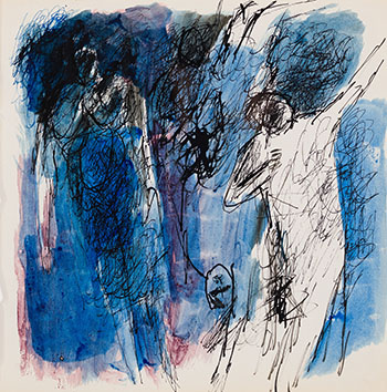 Untitled (Figures in Blue) by Betty Roodish Goodwin