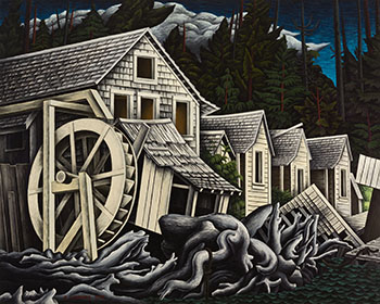 Abandoned Village, Rivers Inlet, BC par Edward John (E.J.) Hughes