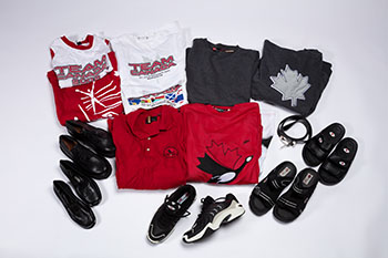 2002 Team Canada Manchester Commonwealth Games Suitcase and Athlete Kit Samples (33 items) by Hudson's Bay Company 