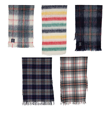 HBC Signature Items - 5 Mohair Throws and 3 Silk Scarfs by Hudson's Bay Company 