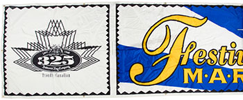 Two 325th Anniversary Festival Market Banners by Hudson's Bay Company 