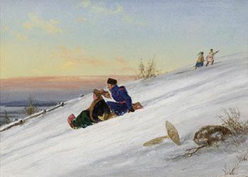 Toboggan Sliding from Quebec Citadel by Cornelius David Krieghoff