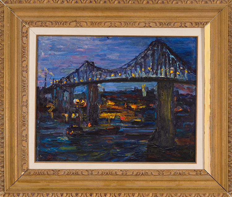 Bridge at Night, Montreal by George Alfred Paginton