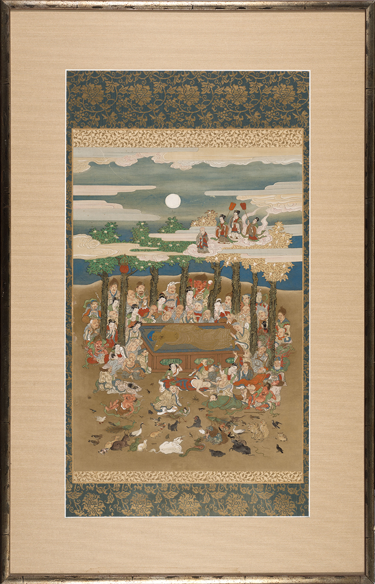 A Japanese Nehan zu Painting by  Japanese Art