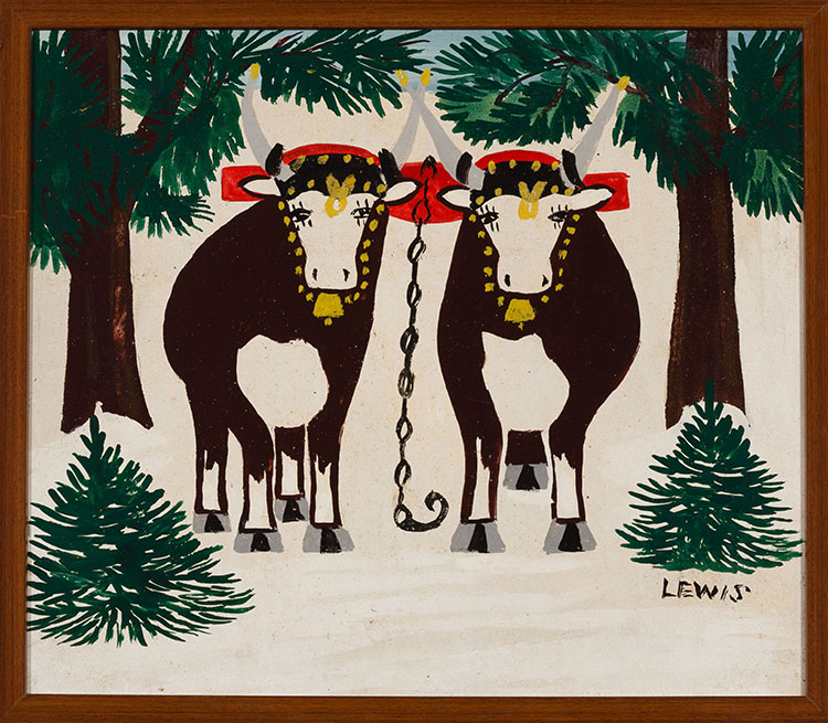 Two Oxen par Maud Lewis