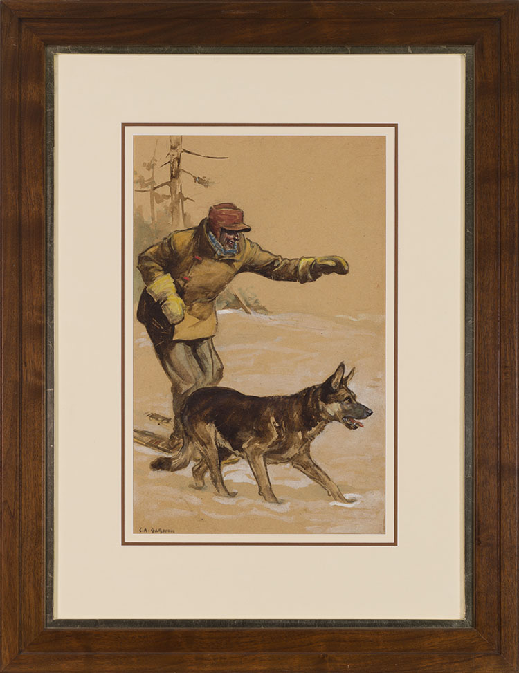 Trapper with His Dog by Clarence Alphonse Gagnon