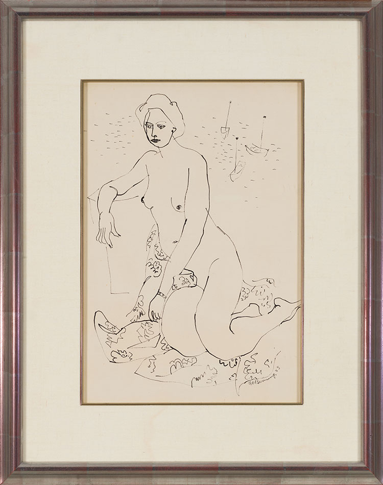 Female Nude, Figure Seated par Bertram Charles (B.C.) Binning