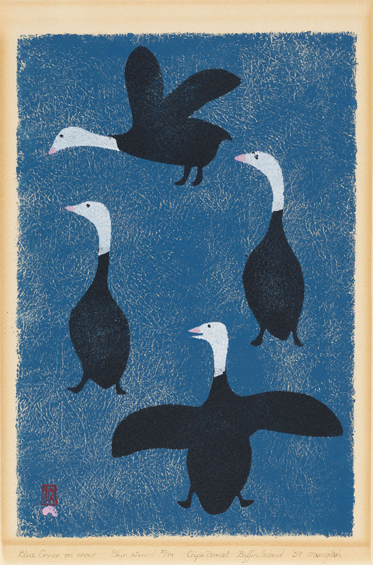 Blue Geese on Snow by Kellypalik Mungitok