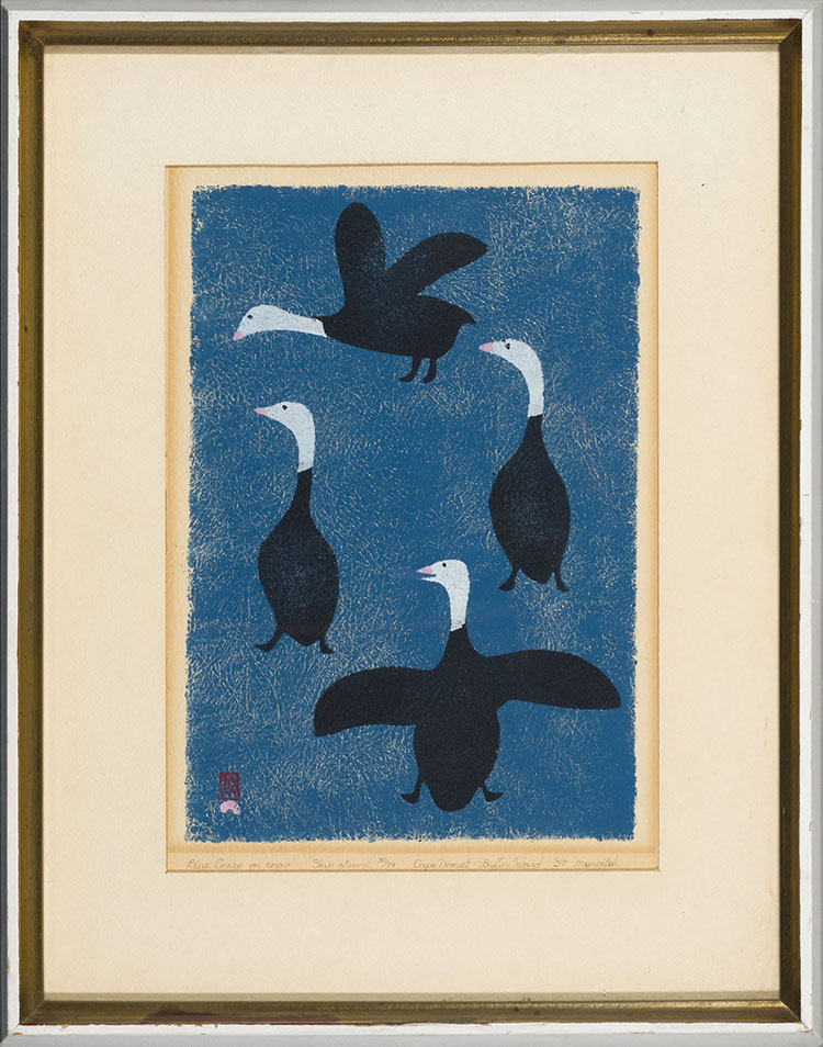 Blue Geese on Snow by Kellypalik Mungitok