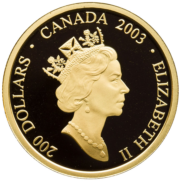 Elizabeth II Gold Proof 200 Dollars 2003, “Houses – Lionel Lemoine Fitzgerald” by  Canada