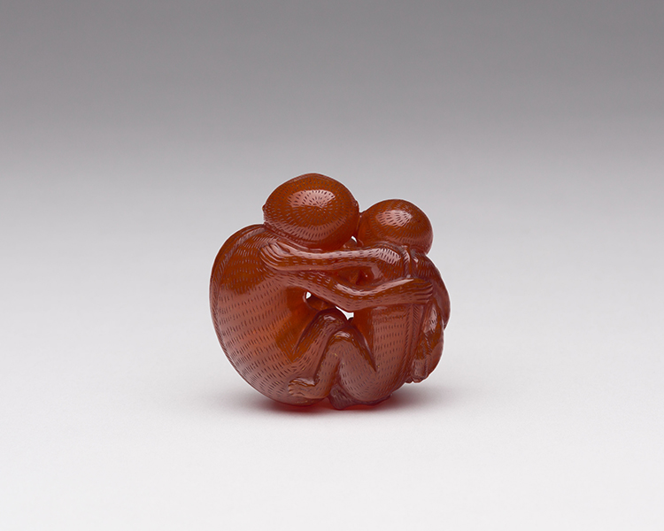 A Finely Carved Chinese Amber 'Monkey' Group, 19th Century par  Chinese Art