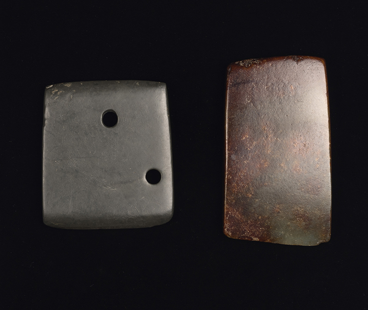 Two Chinese Jade Axe Heads, Neolithic Period by  Chinese Art