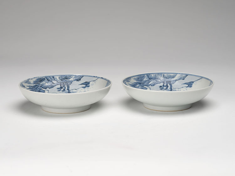 A Pair of Chinese Export Blue and White 'Landscape' Dishes, 18th/19th Century by  Chinese Art