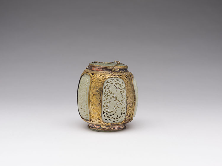 A Chinese Brass Box with Jade Mounts, 19th Century par  Chinese Art