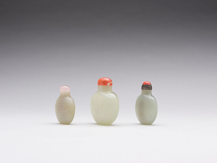 Three Chinese Jade Carved Snuff Bottles, 18th/19th Century by  Chinese Art