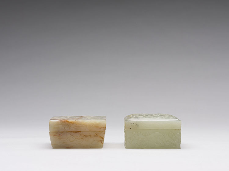 Two Chinese White Jade Boxes and Covers, 18th/19th Century par  Chinese Art