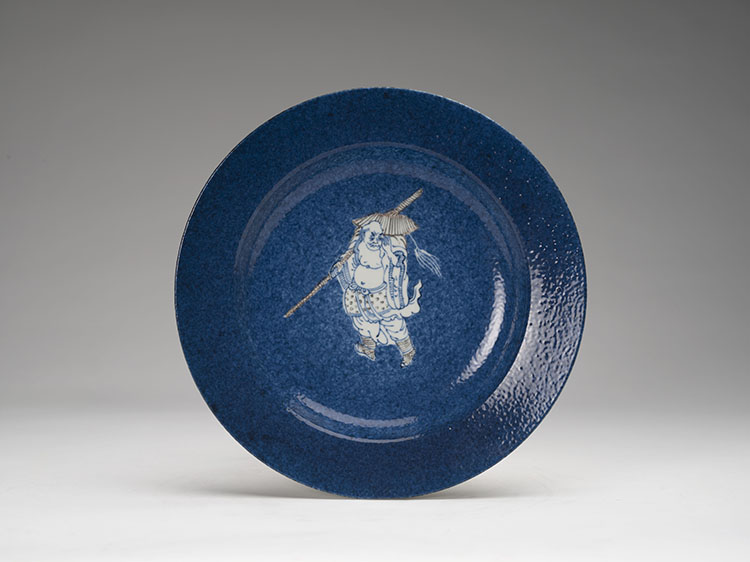 A Chinese Powder-Blue and Copper-Red Decorated ‘Monk’ Dish, Kangxi Period (1662-1722) par  Chinese Art