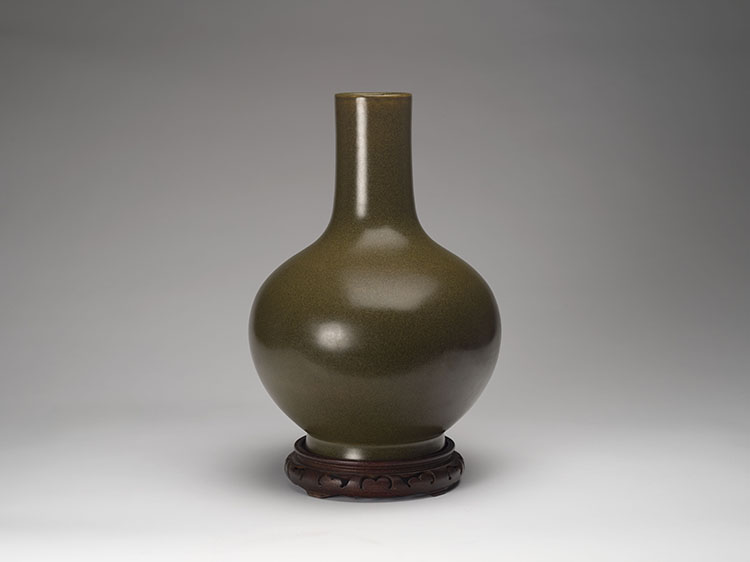 A Chinese Teadust Tianqiuping Vase, Guangxu Mark and Possibly of the Period (1875-1908) by  Chinese Art